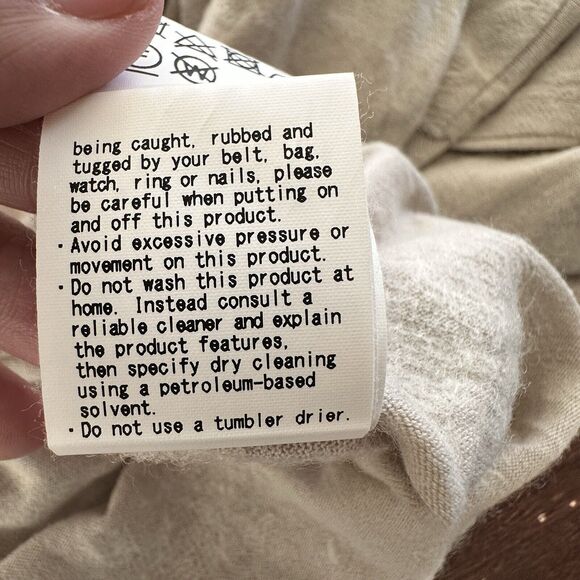 Pas de Calais M Wool Cotton Textured Long Sleeve Sweater Taupe  Made In Japan 36 - Picture 9 of 12